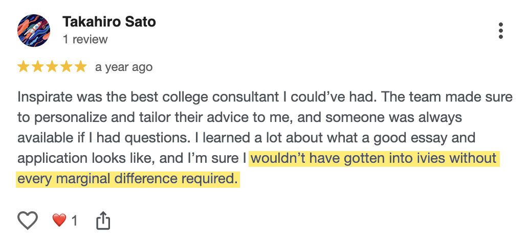Google review from Takahiro Sato